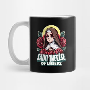 St Therese of Lisieux Little Flower Rose Catholic Saint Mug